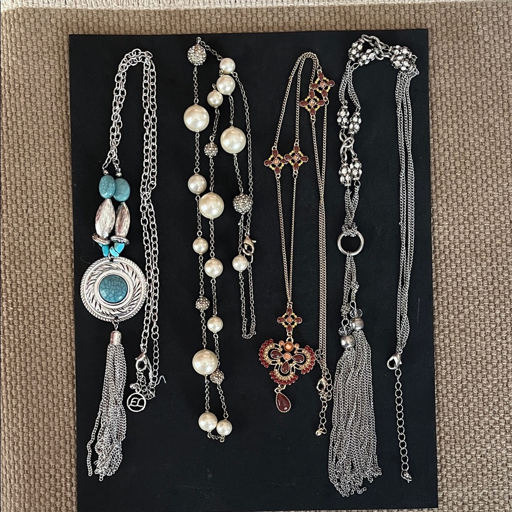 Silver-Tone Turquoise Pendant Necklace - Women Jewelry